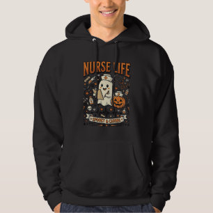 Nurse Life Halloween-Geist-Kürbis-Vintage-Shirt D Hoodie