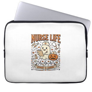Nurse Life Halloween-Geist-Kürbis-Vintage-Shirt D Laptopschutzhülle