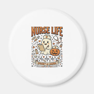 Nurse Life Halloween-Geist-Kürbis-Vintage-Shirt D Magnet