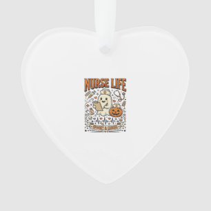 Nurse Life Halloween-Geist-Kürbis-Vintage-Shirt D Ornament