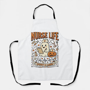 Nurse Life Halloween-Geist-Kürbis-Vintage-Shirt D Schürze