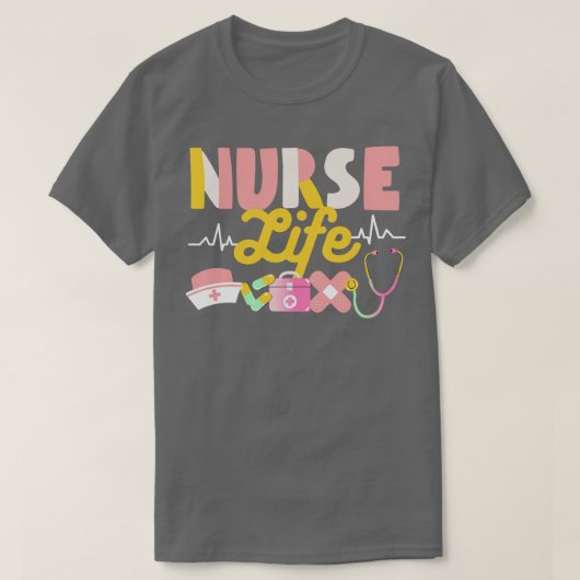 Nurse Life Heart Shape Nursing Week RN LPN CNA Hea T-Shirt (Design vorne)