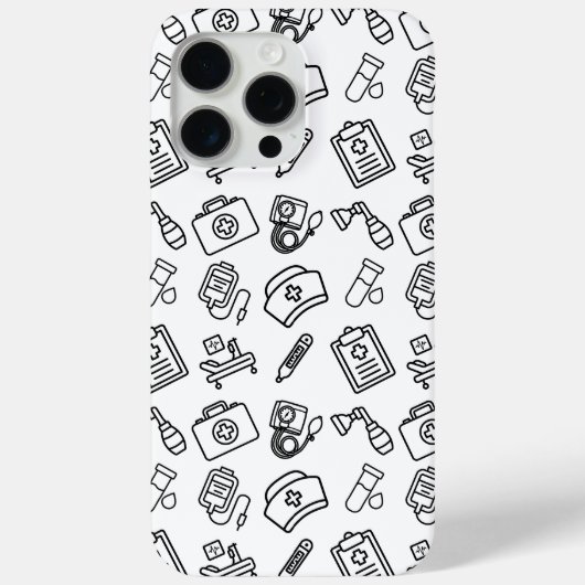 Nurse Life Icon Muster Case-Mate iPhone Hülle (Rückseite)
