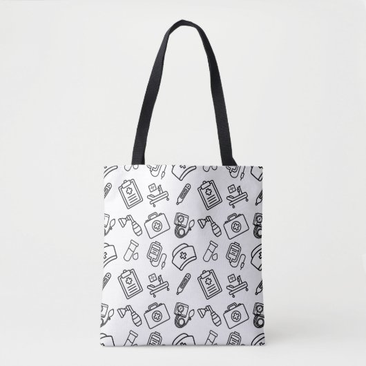 Nurse Life Icon Pattern Tote Bag Tasche (Vorderseite)