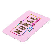 "Nurse Life" in eleganten Regenbogenfarben Magnet (Linke Seite)