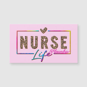 "Nurse Life" in eleganten Regenbogenfarben Magnetkarte