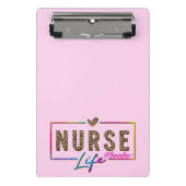"Nurse Life" in eleganten Regenbogenfarben Mini Klemmbrett (Vorderseite)