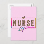 "Nurse Life" in eleganten Regenbogenfarben Postkarte (Vorne/Hinten)