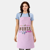 "Nurse Life" in eleganten Regenbogenfarben Schürze (Getragen)