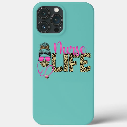 Nurse Life Messy Bun Hair Leopard Nurses Day Case-Mate iPhone Hülle (Rückseite)