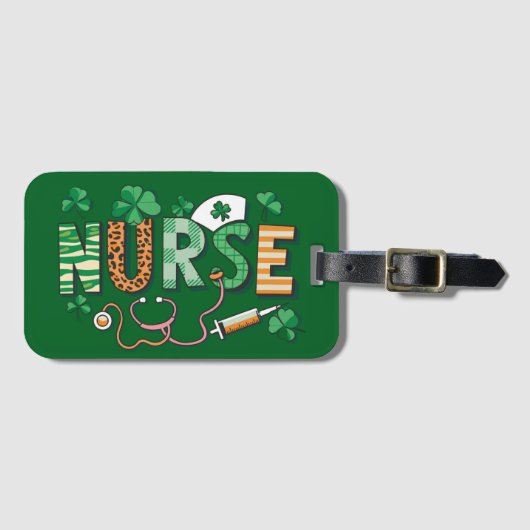 Nurse Life Nurse Day gibt St Patricks Day Gepäckanhänger (Vorderseite (Horizontal))