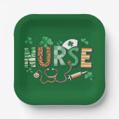 Nurse Life Nurse Day gibt St Patricks Day Pappteller (Vorderseite)