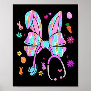 Nurse Life Stethoscope Coquette Bow Niedlich Oster Poster