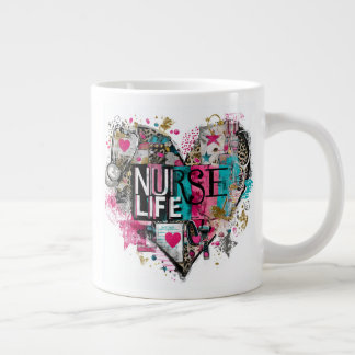 Nurse Life Valentine–Heart-Shaped Medical Jumbo-Tasse
