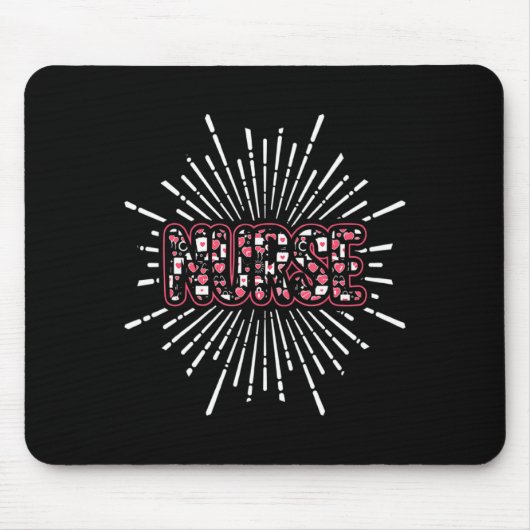 Nurse Life Valentines Day Stethoscope Er Icu Nicu Mousepad (Vorne)