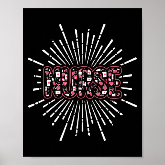Nurse Life Valentines Day Stethoscope Er Icu Nicu Poster (Vorne)