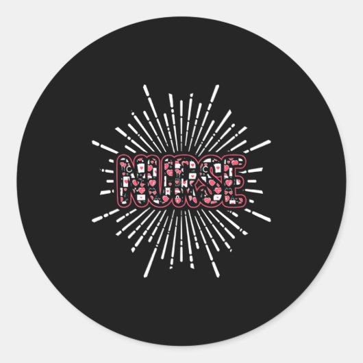 Nurse Life Valentines Day Stethoscope Er Icu Nicu  Runder Aufkleber (Vorderseite)