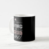 Nurse Living The Scrub Life Heartbeat Stethoscope Kaffeetasse (Vorderseite Links)