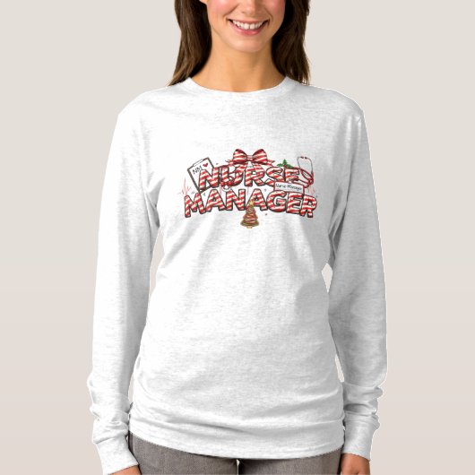 Nurse Manager Christmas Long Sleeve T-Shirt (Vorderseite)