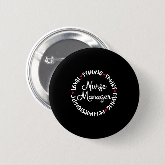 Nurse Manager Nurses Nursing Graduation Medical Lo Button (Vorne & Hinten)