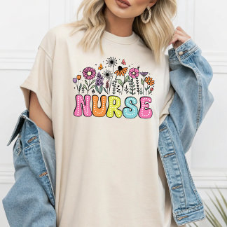 Nurse Meadow Blume Wachgeschenk für Krankenschwest T-Shirt