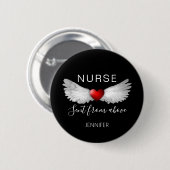 Nurse Medical Red Heart Engel Wings individuell Button (Vorne & Hinten)