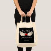 Nurse Medical Red Heart Engel Wings Personalisiert Tragetasche (Vorderseite (Produkt))