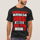 Nurse Min Button Dog Cat Mama Geschenk T-Shirt (Vorderseite)