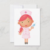 Nurse mit Einladung an die Injektionsnadel (Vorderseite)