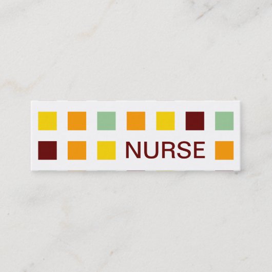 NURSE (Mod-Quadrate) Mini Visitenkarte (Vorderseite)