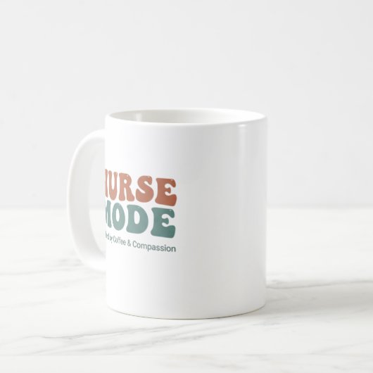 Nurse Mode Retro Wavy Typography Kaffeetasse (Vorderseite Links)