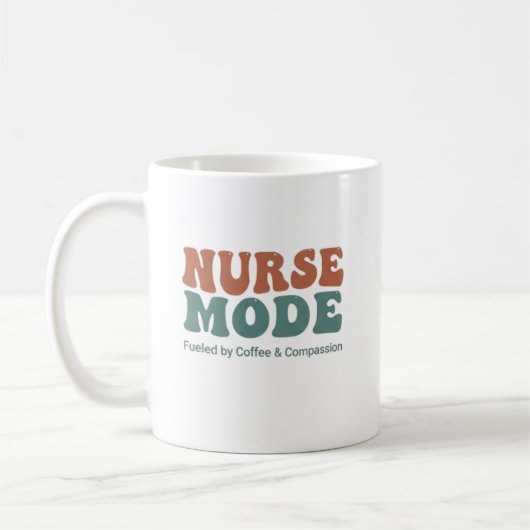 Nurse Mode Retro Wavy Typography Kaffeetasse (Links)