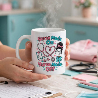 Nurse-Modus Ein Aus Lustiges Pflegedesign Kaffeetasse