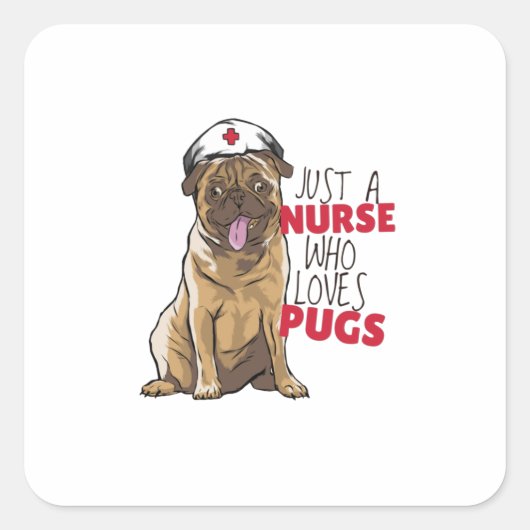 Nurse Mops Quadratischer Aufkleber (Vorderseite)