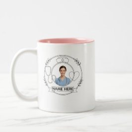Nurse Mug Personalized Name Photo Gift Zweifarbige Tasse