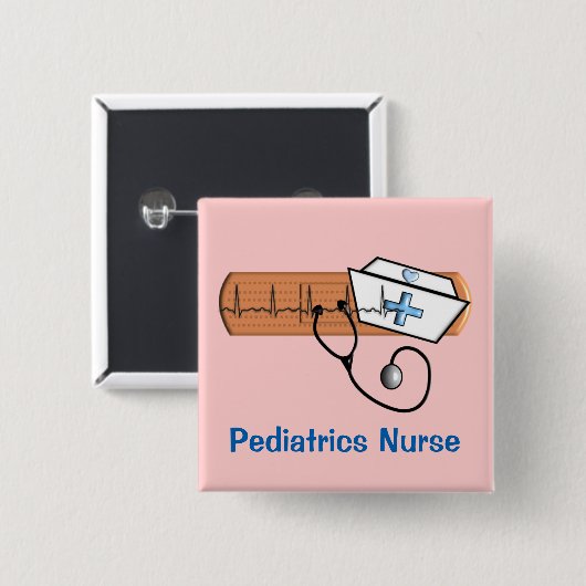Nurse Name Badge Pediatrics Nurse Button (Vorne & Hinten)