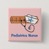 Nurse Name Badge Pediatrics Nurse Button (Vorderseite)