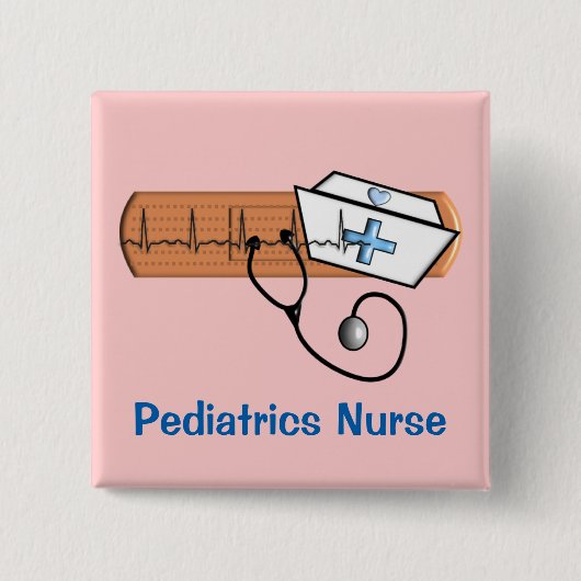Nurse Name Badge Pediatrics Nurse Button (Vorderseite)
