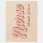 Nurse Name Retro Large Custom Fleece Blanket (Vorderseite)