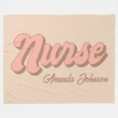 Nurse Name Retro Large Custom Fleece Blanket (Vorderseite (Horizontal))