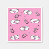 Nurse Napkins Caps und Stethoscopes Serviette (Vorderseite)