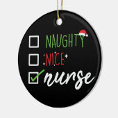 Nurse Naughty Nice Funny Weihnachtsliste Keramik Ornament (Links)