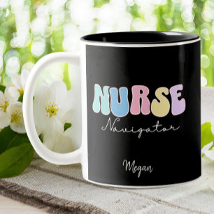 Nurse Navigator Groovy Pink Pastel Pflege Zweifarbige Tasse