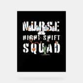 Nurse Night Shift Halloween Squad Classic T - Shir Acrylschild (Vorderseite)