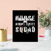 Nurse Night Shift Halloween Squad Classic T - Shir Acrylschild (Hochzeit)