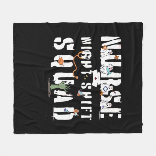Nurse Night Shift Halloween Squad Classic T - Shir Fleecedecke (Vorderseite (Horizontal))