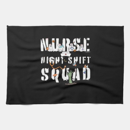 Nurse Night Shift Halloween Squad Classic T - Shir Geschirrtuch (Horizontal)