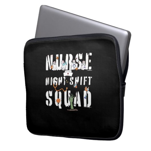 Nurse Night Shift Halloween Squad Classic T - Shir Laptopschutzhülle (Vorderseite Links)