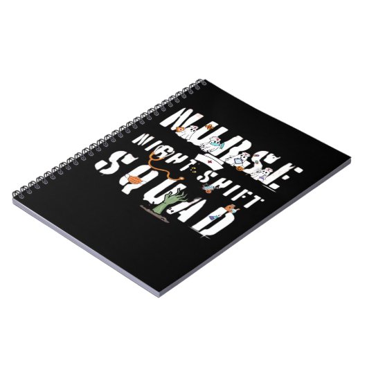 Nurse Night Shift Halloween Squad Classic T - Shir Notizblock (Linke Seite)