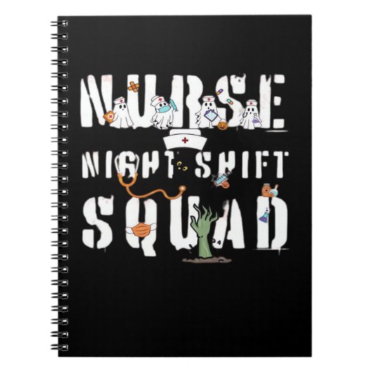 Nurse Night Shift Halloween Squad Classic T - Shir Notizblock (Vorderseite)